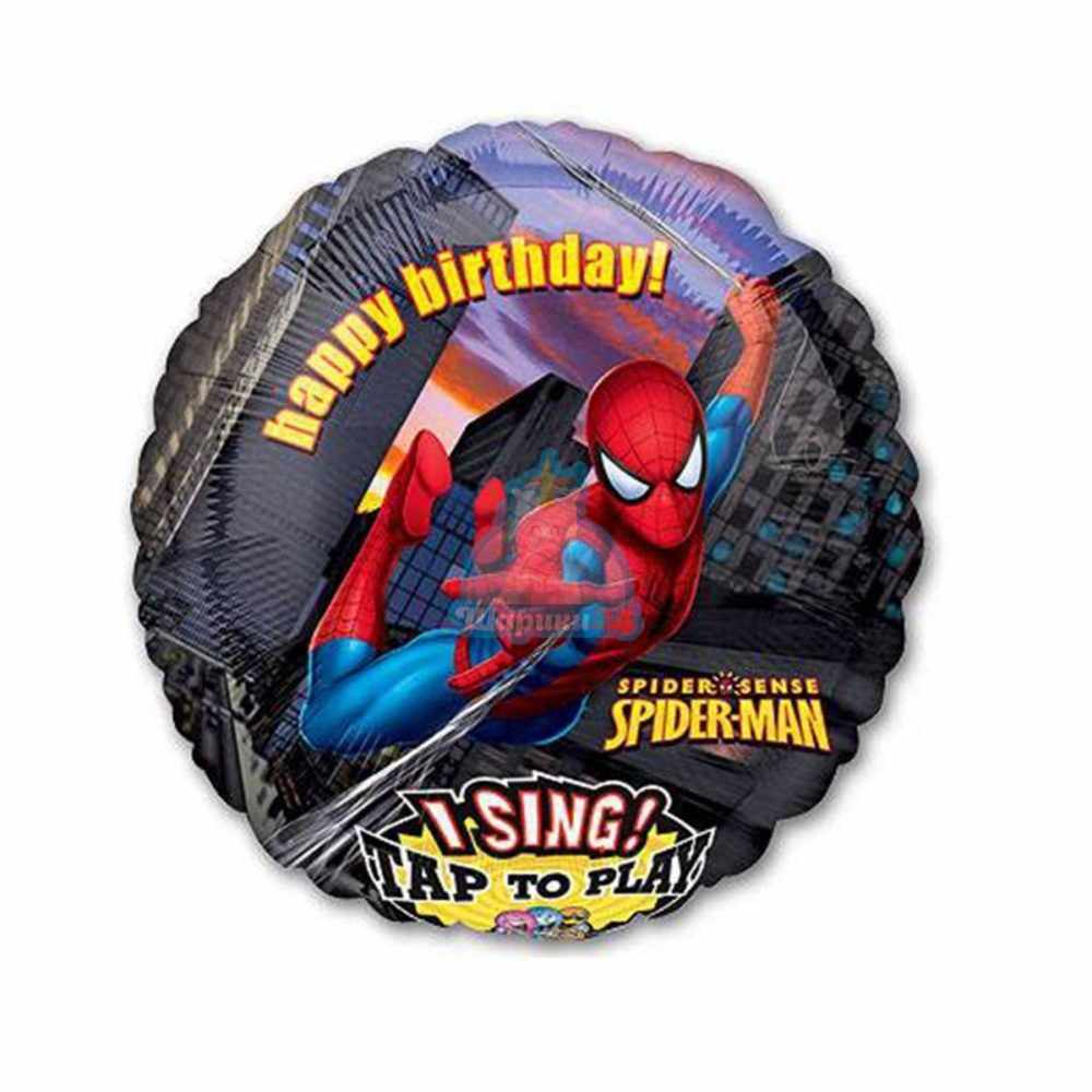 Поющий фольгированный шар Человек паук