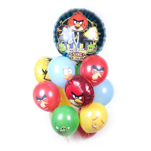 Букет шаров Angry Birds с музыкальным шаром фото в интернет-магазине Шарики 24 Букет шаров Angry Birds с музыкальным шаром фото в интернет-магазине Шарики 24