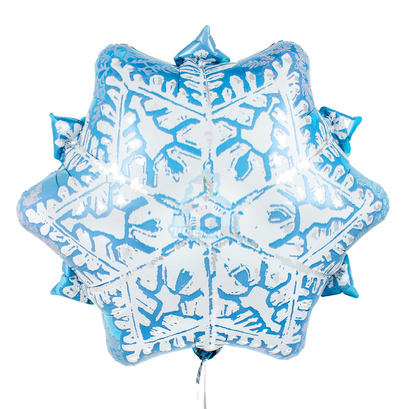 Фольгированная фигура снежинка голубая