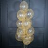 Облако прозрачных шаров с золотыми блестками