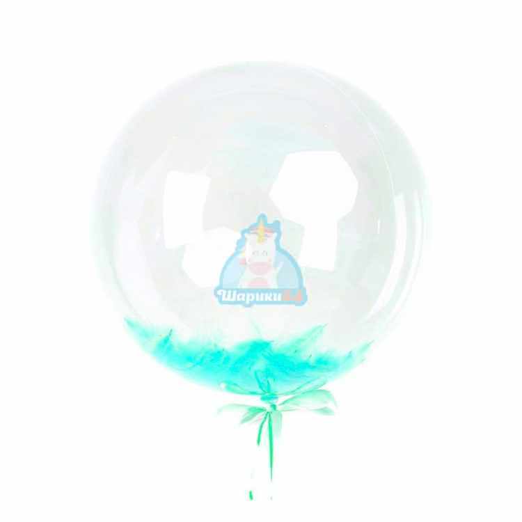 Кристальный шар Bubbles с белыми перьями