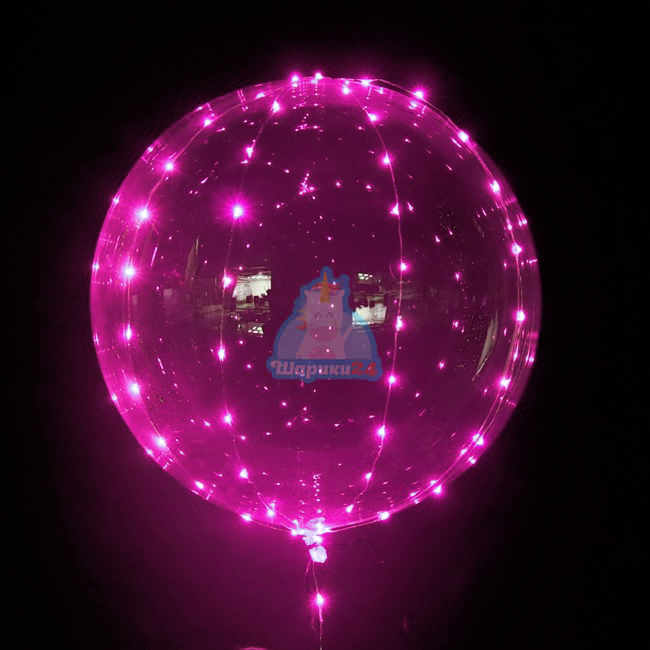 Светящийся кристальный шар Bubbles с розовой светодиодной лентой