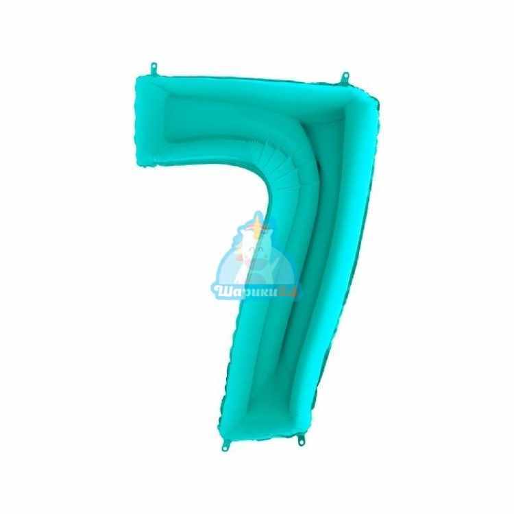 Фольгированная цифра 7 мятная