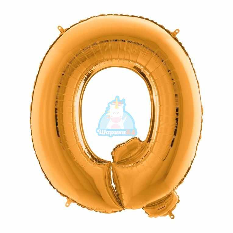 Фольгированная золотая буква Q