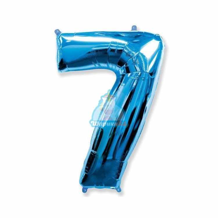 Фольгированная цифра 7 синяя