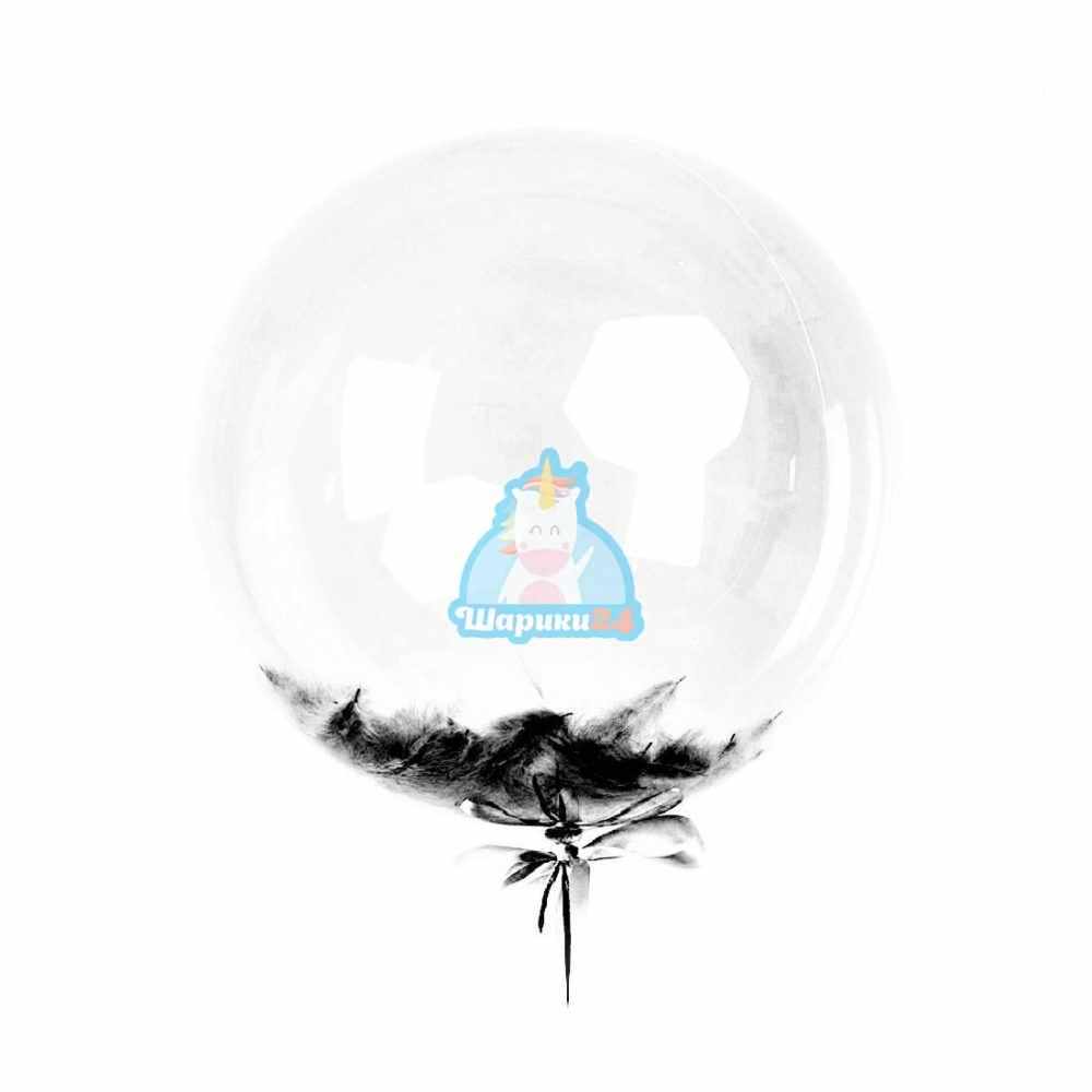 Кристальный шар Bubbles с белыми перьями
