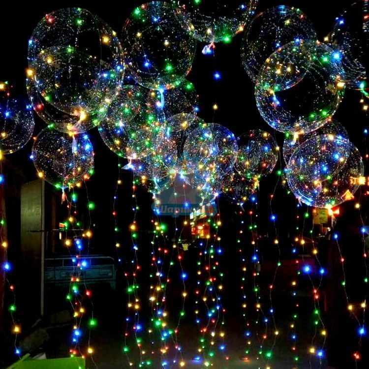 Оформление шарами - светящиеся большие кристальные шары со светодиодной лентой 21 шт.