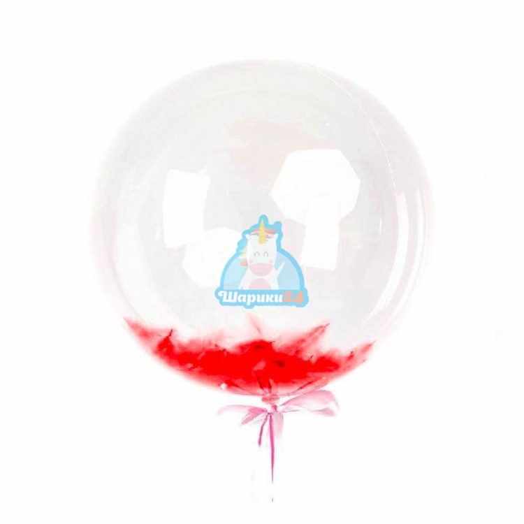 Кристальный шар Bubbles с красными перьями на день влюбленных