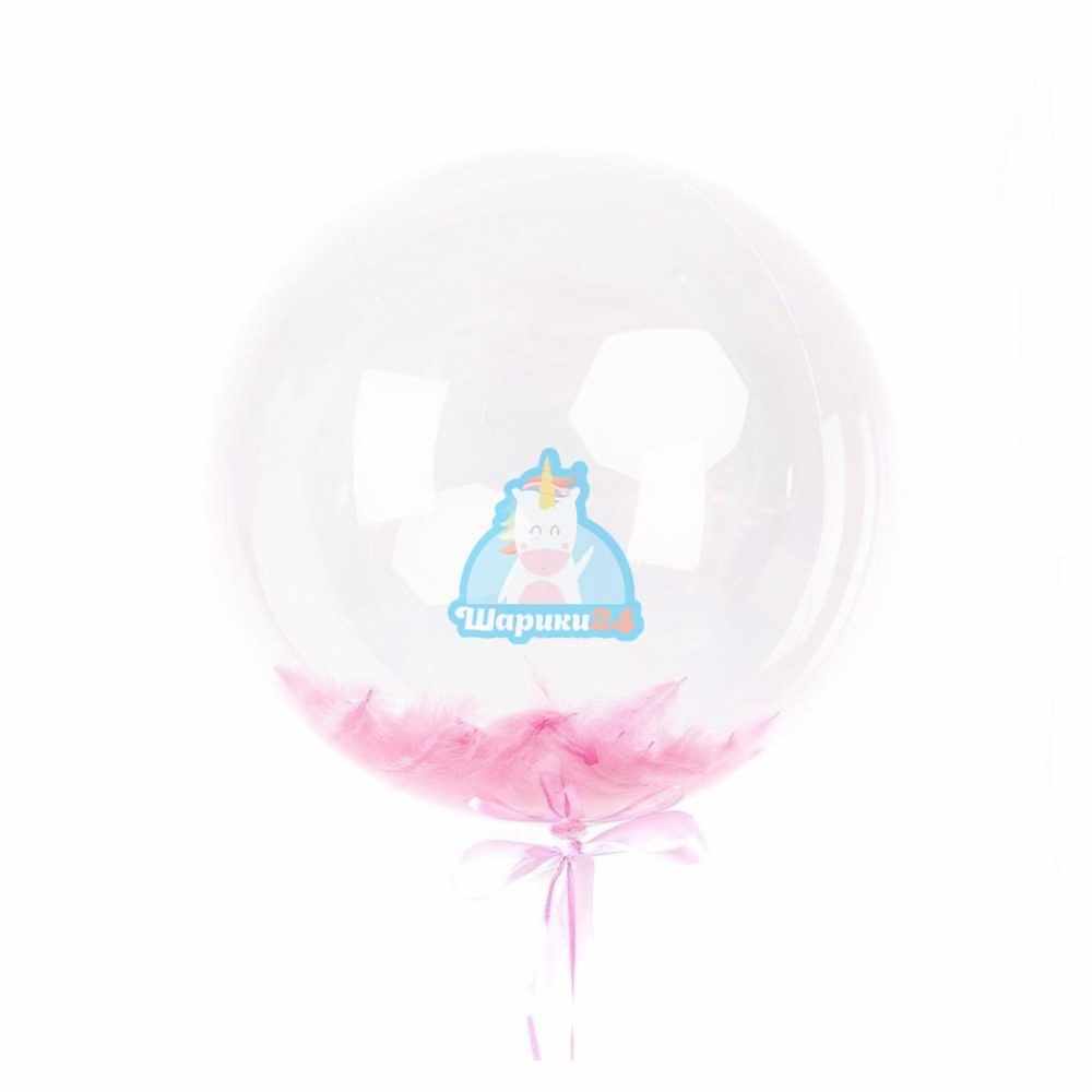 Кристальный шар Bubbles с розовыми перьями на день влюбленных