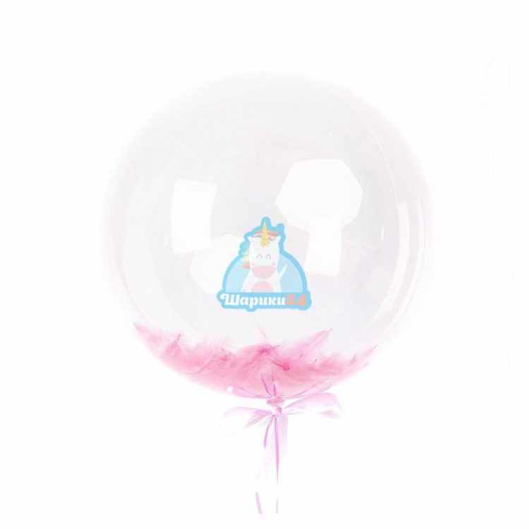Кристальный шар Bubbles с розовыми перьями