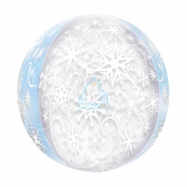 Кристальный шар сфера со снежинками