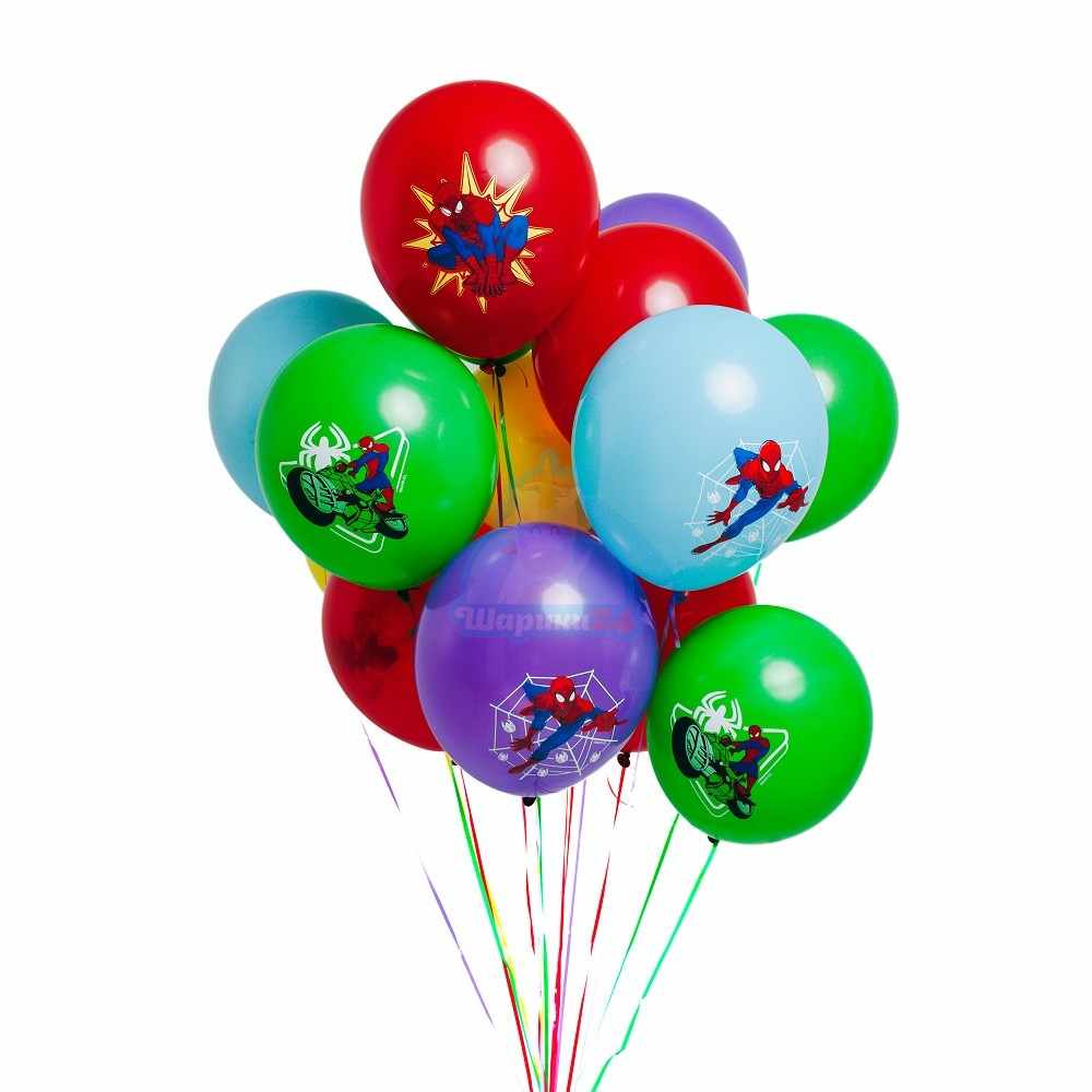 Гелиевые шары разноцветные с Человеком Пауком