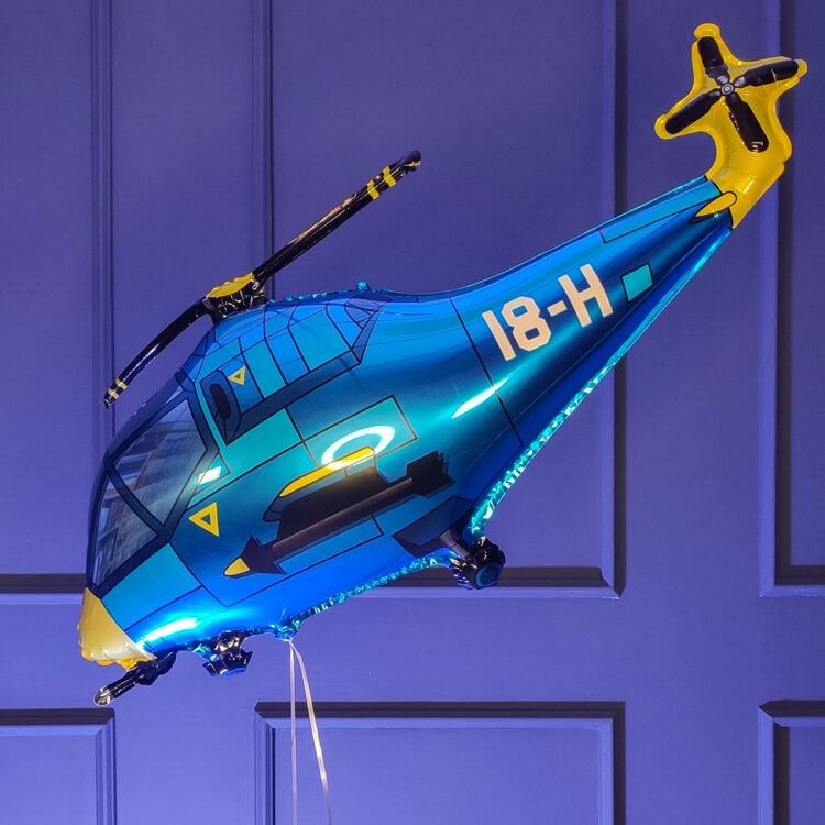 Фольгированная фигура вертолет синий