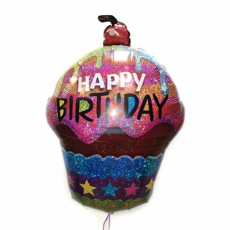 Фольгированная фигура кекс Happy Birthday