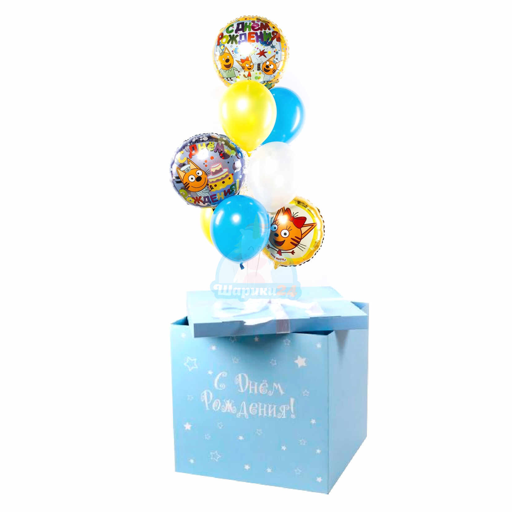 Коробка на день рождения с шарами фото