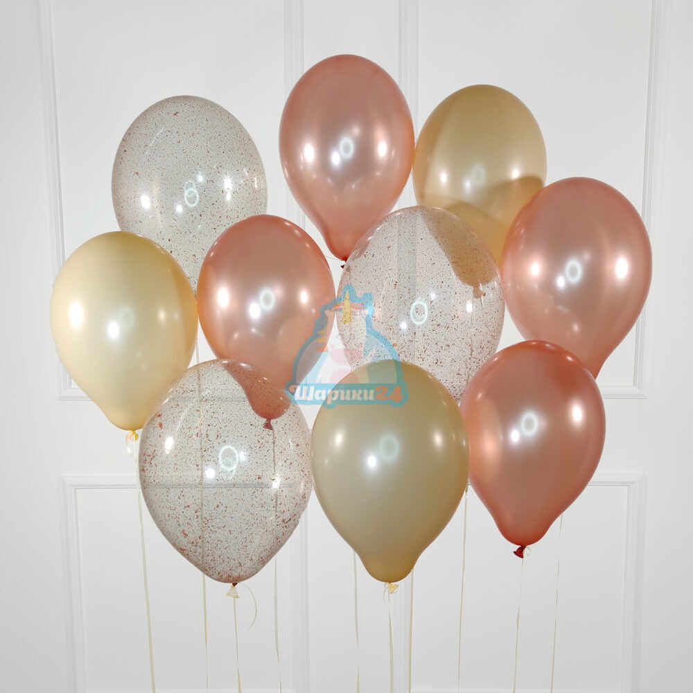 Воздушные шары на 14 февраля розовое золото
