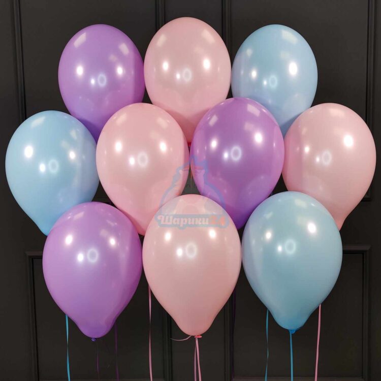 Воздушные шарики ассорти нежные цвета на 8 марта