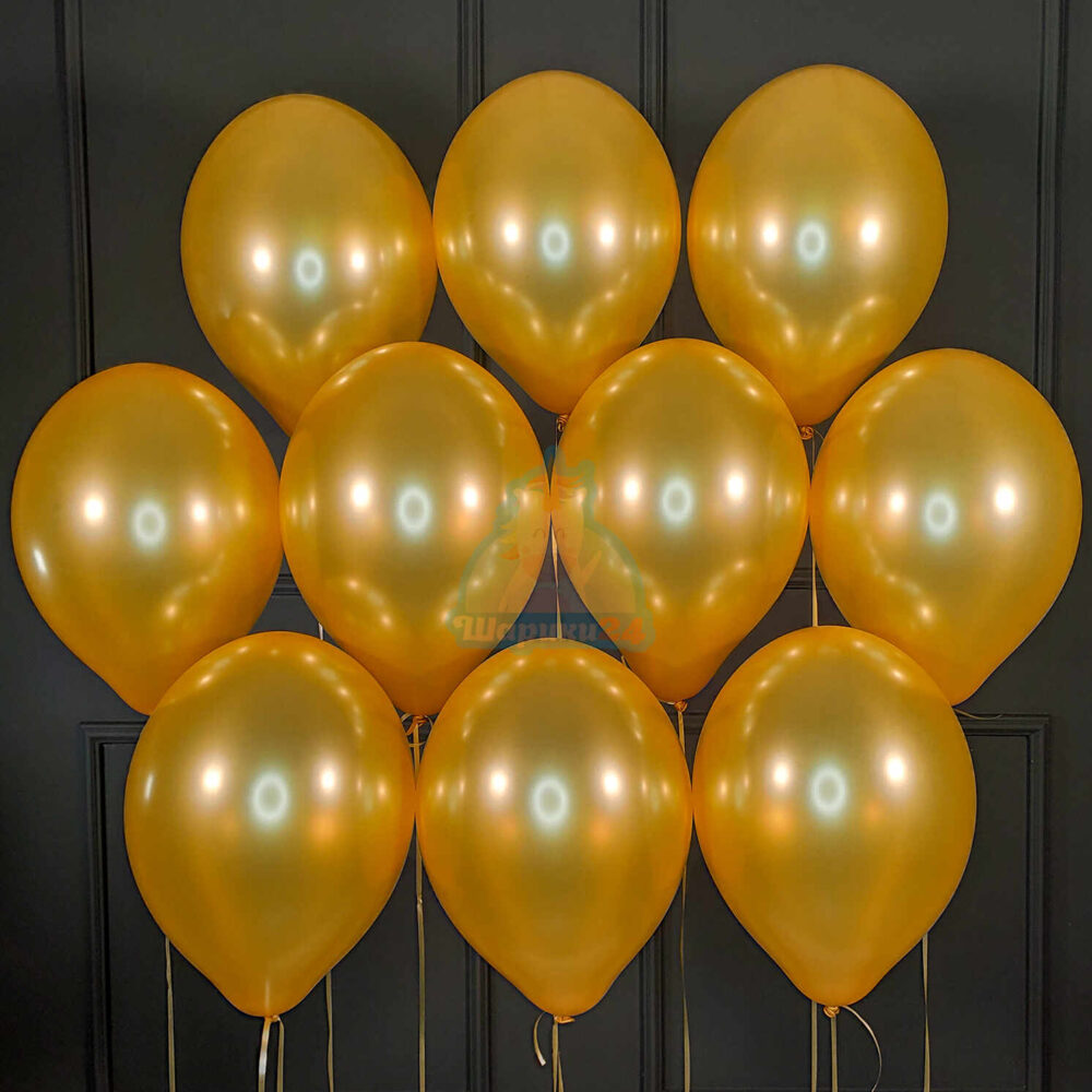 Воздушные золотые шарики на 8 марта