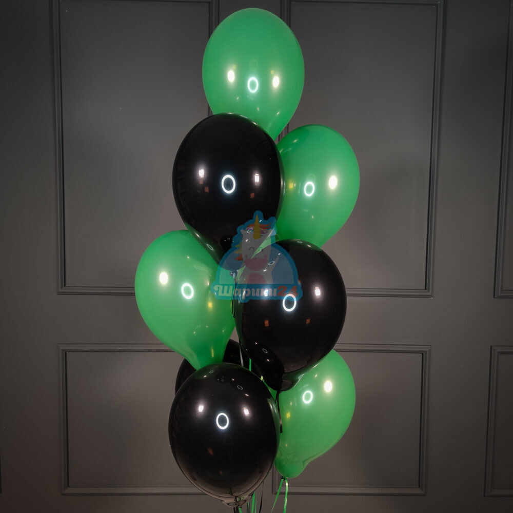 Черные и зеленые шары на 23 февраля