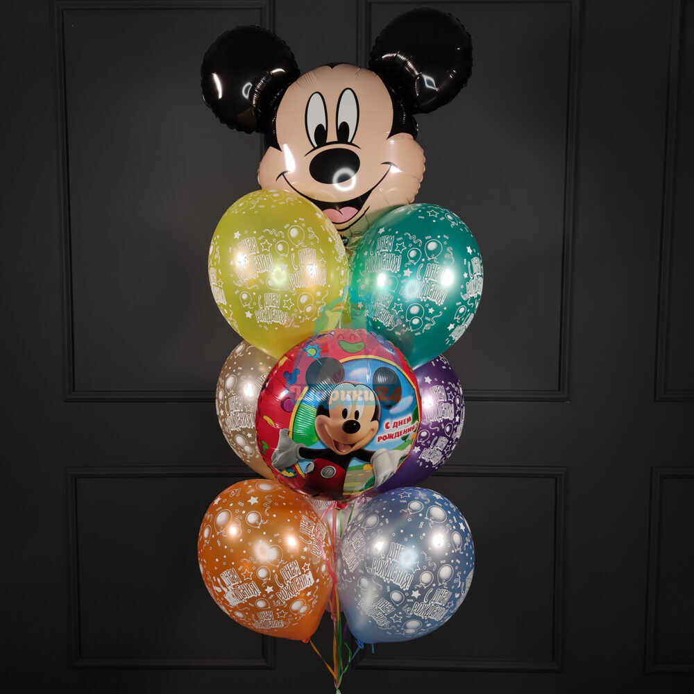 Композиция из воздушных шаров на Днем Рождения ребенка с Микки Маусом