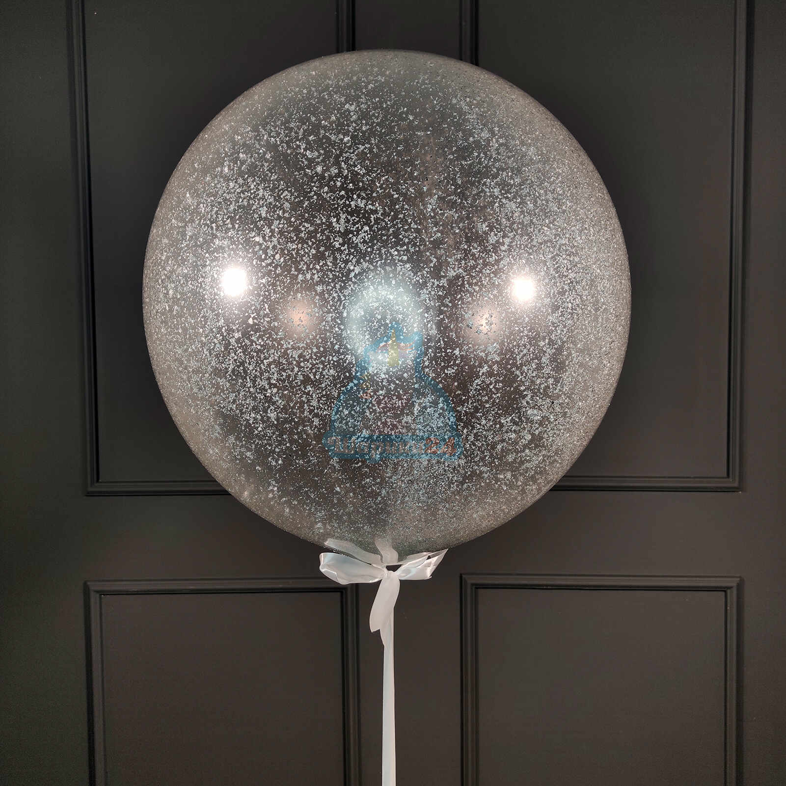 Большой прозрачный шар с серебряными блестками купить в Москве - заказать с  доставкой - артикул: №1509
