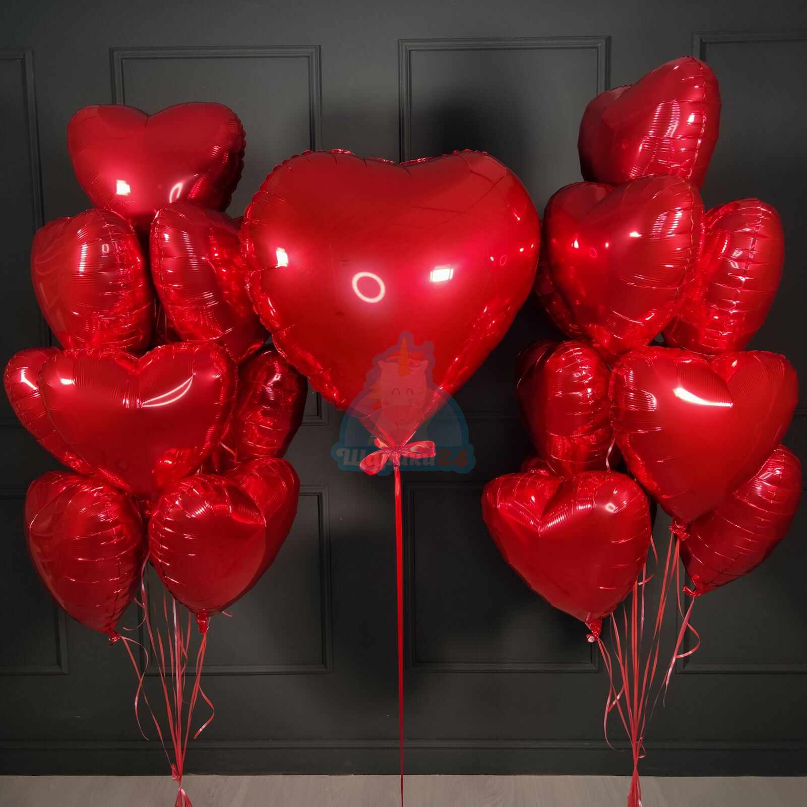 Сердце из шариков на 14 февраля