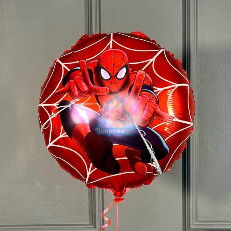 Фольгированный круг человек паук на красном