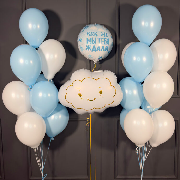 Большой сет на выписку  с Большим шаром облаками и самолетом